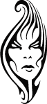 Woman Face Tribal Vector