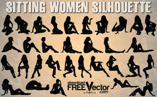 Woman Sitting Silhouette Vector Free Thumbnail