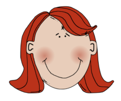 Womans face with red hair