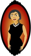 Women Portrait In Red clip art