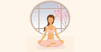 Yoga girl vector graphics