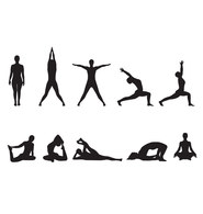 Yoga Silhouettes Vector. Thumbnail