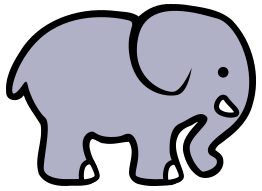 2D cartoon elephant