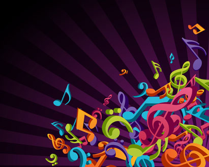 3D Colorful Music Vector Background