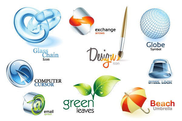 3D Logo Design Elements Vector 2