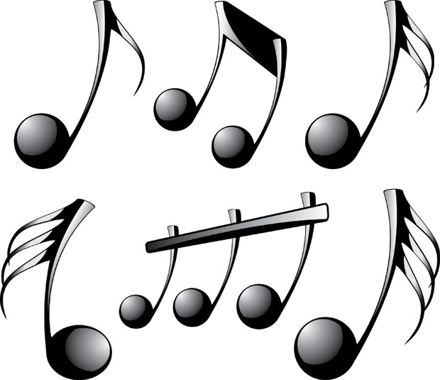 3D Musical Notes Vector