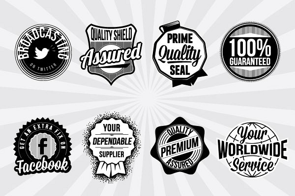 50s Retro Vector Badges