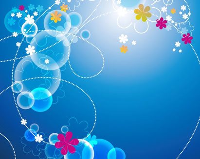 Abstract Blue Floral Vector Background