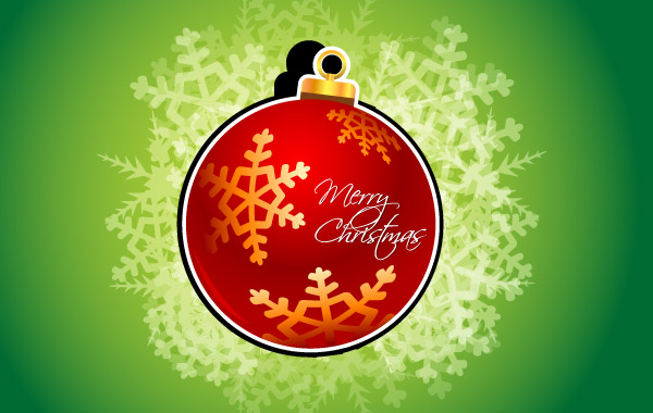 Abstract Christmas Card on Gradient Background