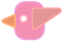 Abstract cute simple cartoon bird