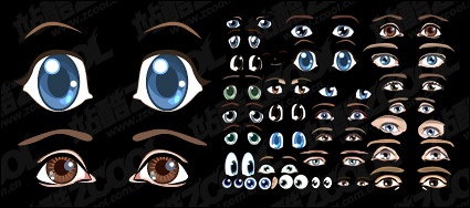 Accommodates a lovely cartoon eyes vector material