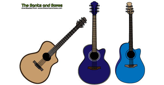 Acoustic guitars free vector