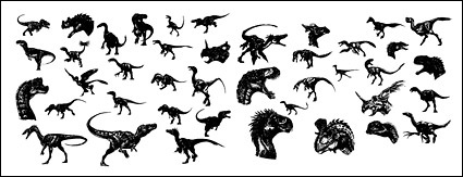 ai format, keyword: vector material, dinosaurs, black and white, Baimiao……