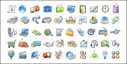 ai formats, including jpg preview, keyword: Vector Icon, download, Earth, browsing, Email, mail, briefcase, documents, ...