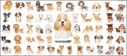 ai vector format. Keyword: Ban Diangou Hashi Qi Guifu puppy dogs of various dog……