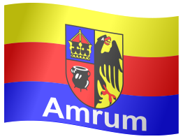 Amrum Flagge (wehend mit Schatten)