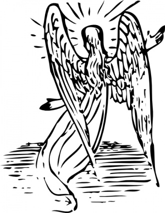 Angel From Behind clip art