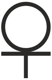 Ankh cross 3/4 Below Circle