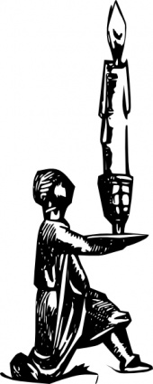 Antique Statue Candel Holder clip art