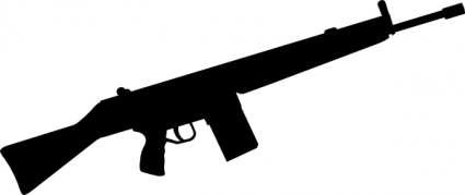 Automatic Gun Silhouette clip art