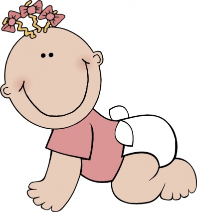 Baby Girl Crawling clip art