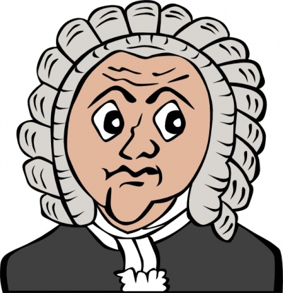 Bach Cartoon Bust clip art