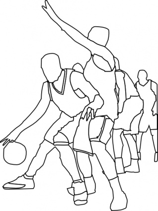 Basketball Game Outline clip art