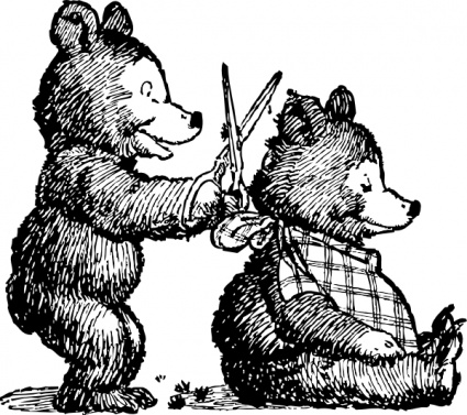 Bear Gets Haircut clip art