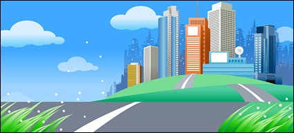 Beautiful city scenery vector -4