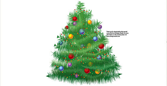 Big Christmas tree free vector