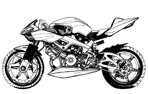 Black and white Motorcycle vector