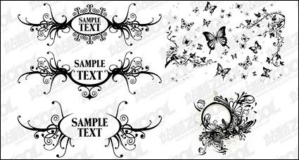 Black-and-white pattern vector material