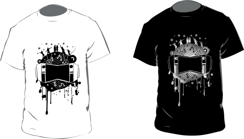 Black and White T-shirt Vector