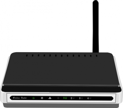 Black Wireless Router clip art