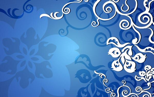 Blue Floral Vector