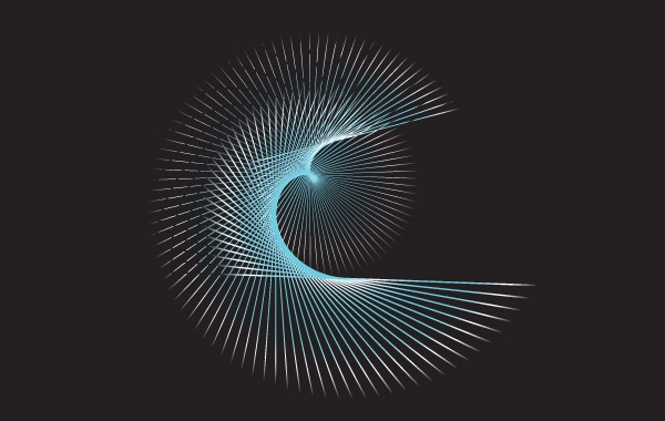 Blue flowing curves free vector