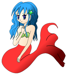 Blue hair mermaid