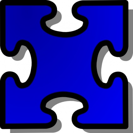 Blue Jigsaw Piece clip art