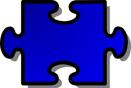 Blue Jigsaw Piece clip art