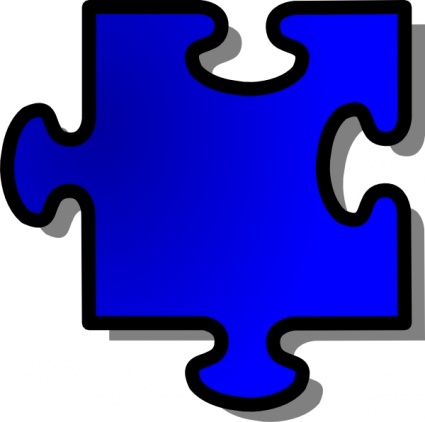 Blue Jigsaw Piece clip art