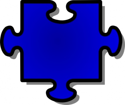 Blue Jigsaw Piece clip art