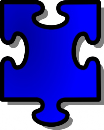 Blue Jigsaw Piece clip art