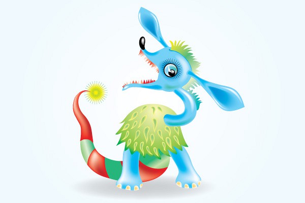 Blue Monster Cartoon Character Vector