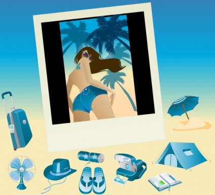 Blue Vector Summer Vista Icons