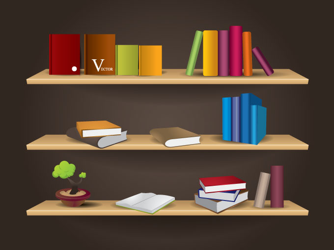 Bookshelf Vector