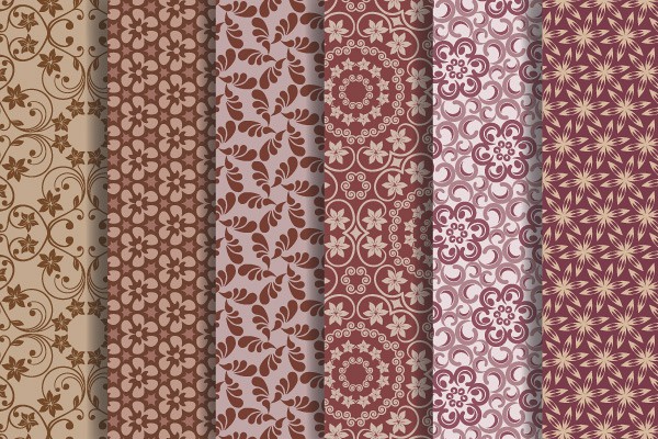 Brown Floral Vector Patterns