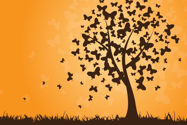 Butterflies Vector Tree