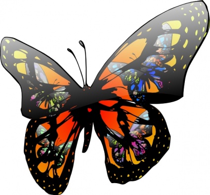 Butterfly With Lighting Effect clip art