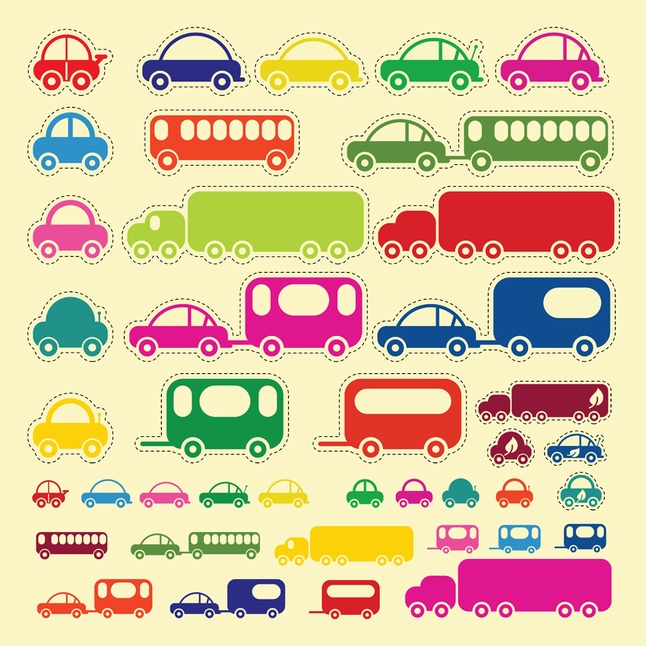 Car Truck Bus Vectors