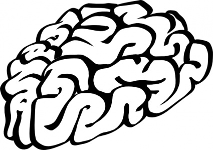 Cartoon Brain Outline clip art